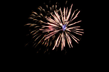 fireworks on a black background. Preparation for further work. Screen overlay. Bright and colorful illustration for design.
