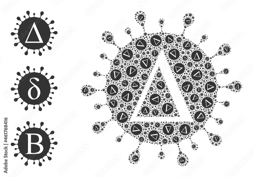 Poster itself recursive composition delta coronavirus. vector delta coronavirus composition is composed fro