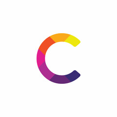 C Letter Colorful logo vector design. typography symbol icon graphic. digital geometric logotype emblem for Company and business