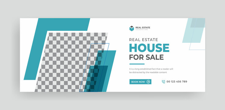 Real Estate Facebook cover and banner template design, Modern abstract flat corporate real estate construction Facebook cover, banner, 
social media post, timeline cover and web banner template design