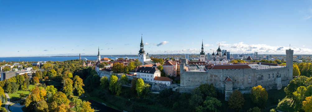 Aerial view of city Tallinn Estonia