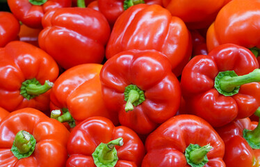 Photo of red peppers in the store