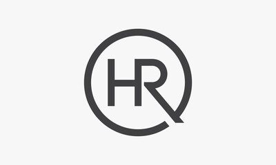 abstract letter HR logo isolated on white background.