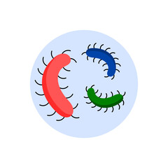 Disease causing bacteria. Simple microbe clipart.