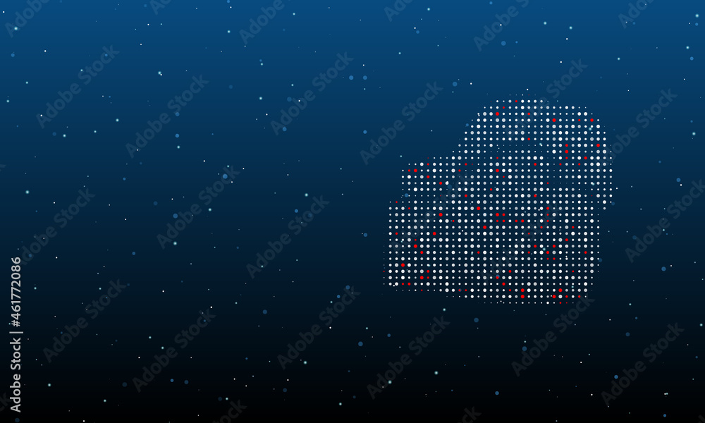 Poster on the right is the boxing gloves symbol filled with white dots. background pattern from dots and ci