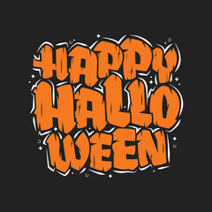 Happy Halloween Text, Halloween Graphic, Happy Halloween Background, Spooky Text, Vector Illustration Background