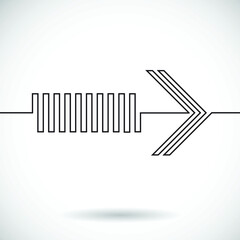 One Line Design . Vector Arrow Background.Abstract Geometrical illustration. Continuous line arrow. Creative logo design .