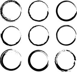 brush circle set. Creative vector. hand draw circle line sketch. border brush set design