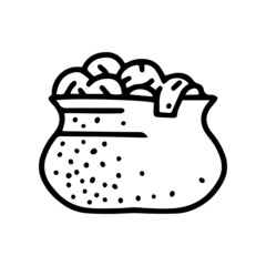 laundry basket line vector doodle simple icon