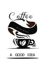 Coffee Shop Branding  Menu Layout - Vintage Retro Vector Logo for banner and Poster frame Editable