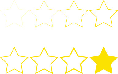 line Stars icons. Stars in linear flat design. star rating. stars icons on white background