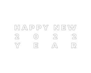 Happy New Year 2022 Long Shadow Design Template. Modern Design for Calendar, Invitations, Greeting Cards, Holidays Flyers or Prints