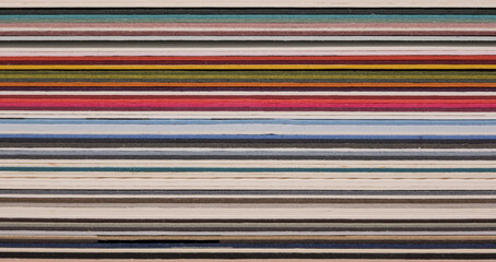 colorful paper stacked. High magnification macro.