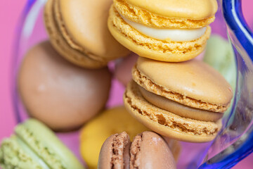 several macarons close up