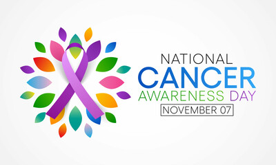 Fototapeta na wymiar Cancer awareness day is observed every year on November 7, to raise awareness of cancer and to encourage its prevention, detection, and treatment. Vector illustration