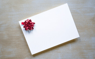 blank invitation card, rectangle, painted background, photo from above