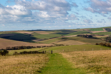 A View From the South Downs Way, at Firle Beacon in Sussex