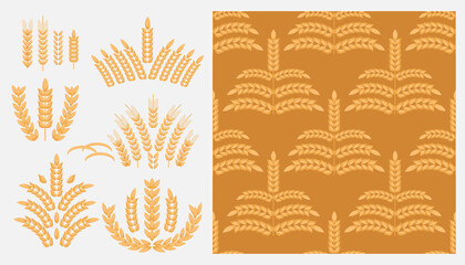 Wheat set icons 3