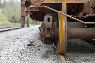 old rusty train wheels