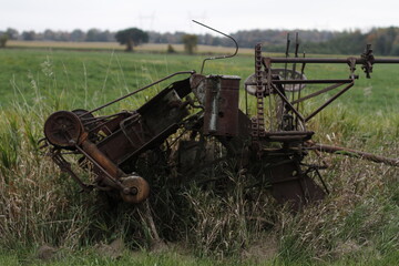 Fototapeta premium old tractor on a farm 