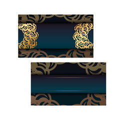 Gradient Green Gradient Brochure with Indian Gold Ornament for your brand.