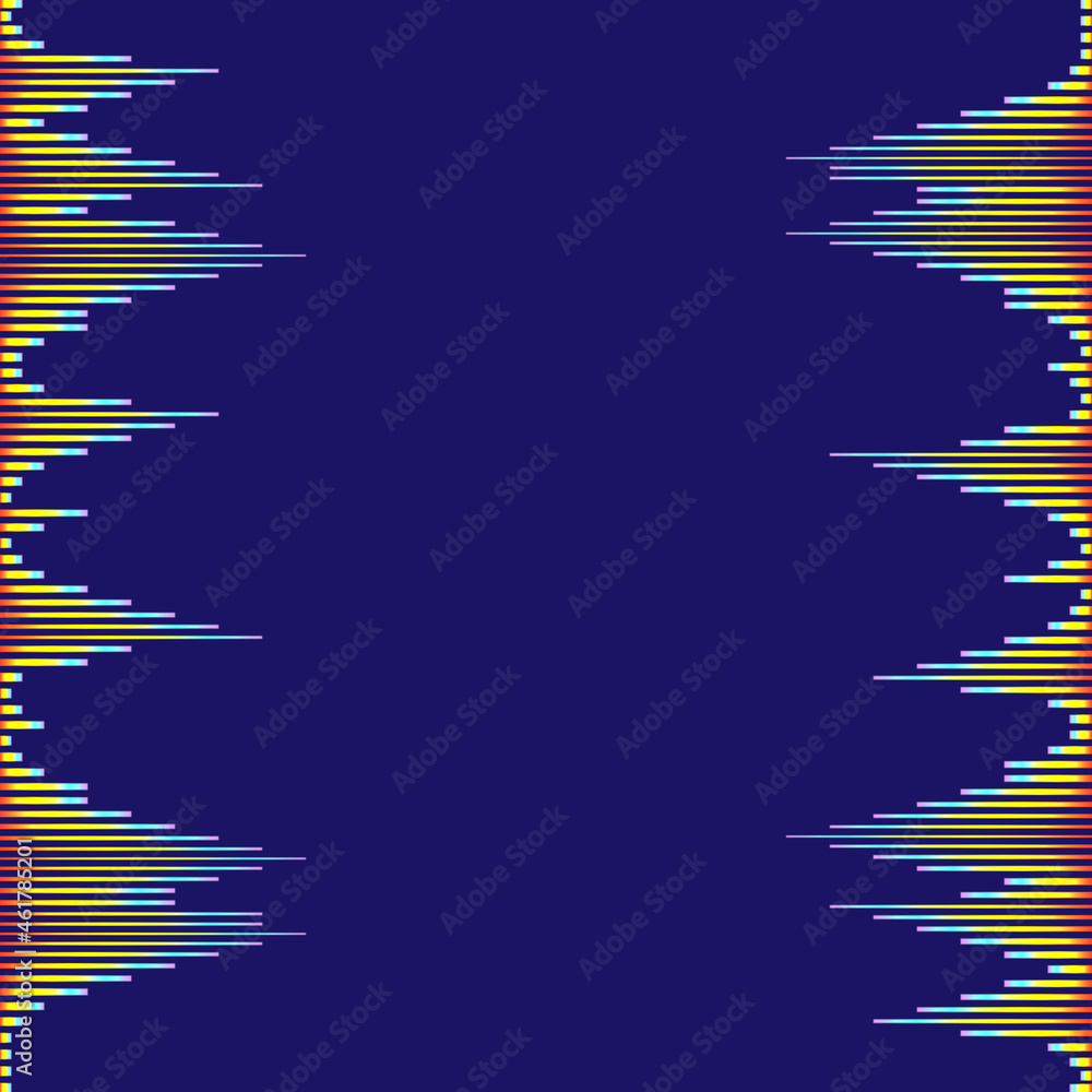 Poster poster with rainbow equalizer elements. pulse music player background. audio colorful sound wave des