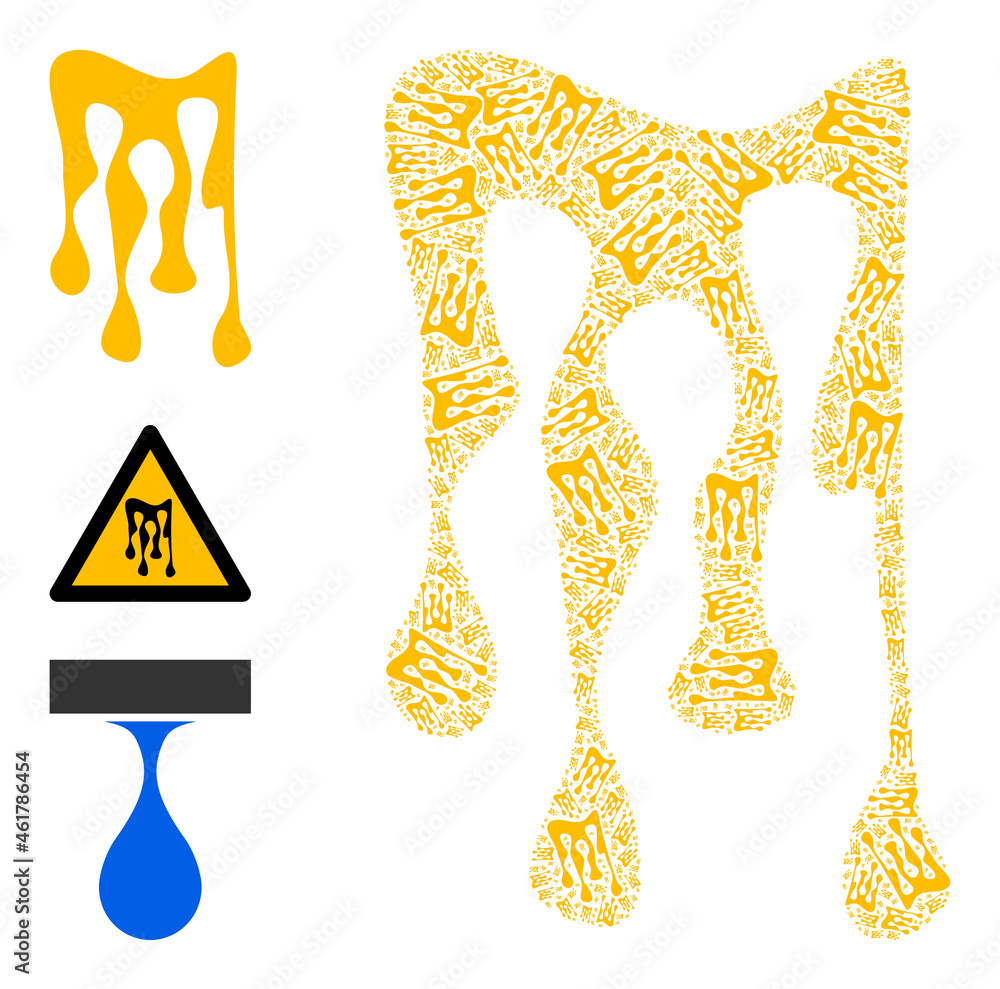 Poster itself fractal composition sticky honey drops. vector sticky honey drops composition is designed wit