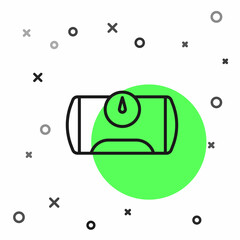 Black line Gas tank for vehicle icon isolated on white background. Gas tanks are installed in a car. Vector