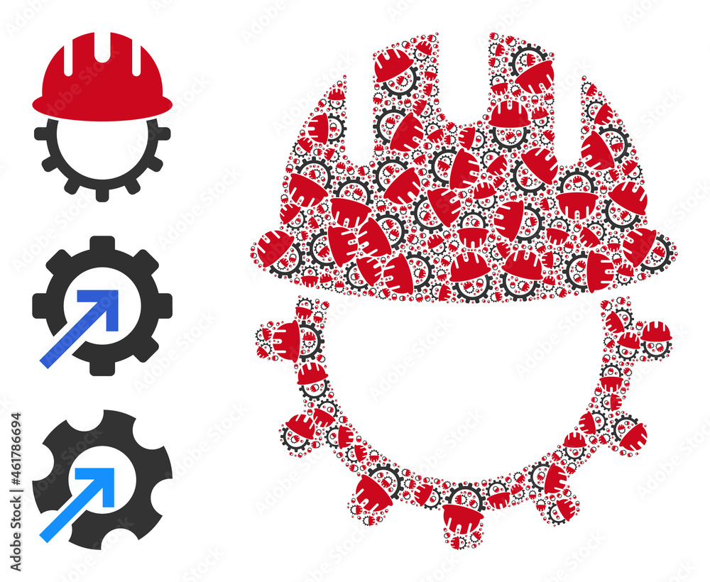 Poster itself fractal mosaic mechanics engineering. vector mechanics engineering mosaic is done of scattere