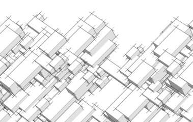 Abstract graphic design 3d drawing