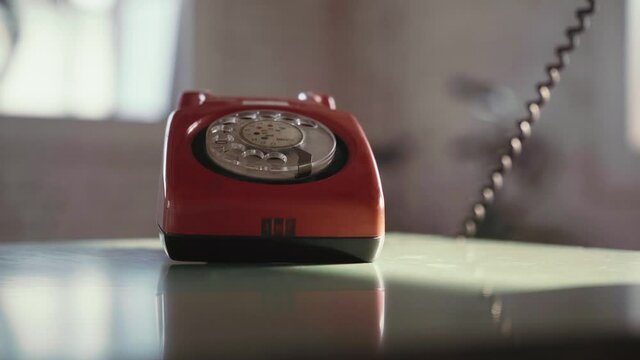 Old dial phone landline hello
