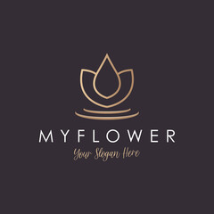 Lotus flower simple logo design concept