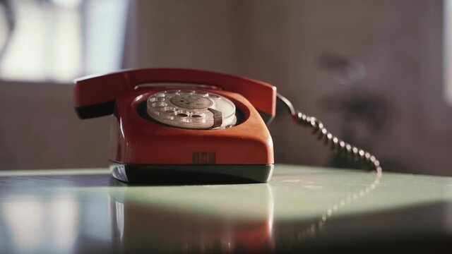 Old dial phone landline hello