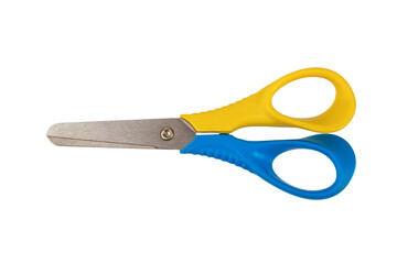 Children's paper cutting scissors, isolate on a white background