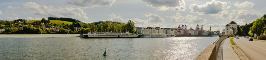 Passau, Old city view by the river, Bavaria, Germany, Europe