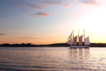 Sunset ship