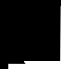 Simple black vector map of the Federal State of New Mexico, USA