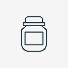 Jar Cosmetic Hair Mask, Balm, Conditioner, Shampoo, Cream, Scrub Line Icon. Beauty Product in Bottle Linear Pictogram. Plastic Container with Cap. Editable Stroke. Isolated Vector Illustration