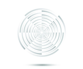 Abstract Lines in Circle Form, Design element, Geometric shape, Striped border frame for image, Technology round Logo, Spiral Vector Illustration