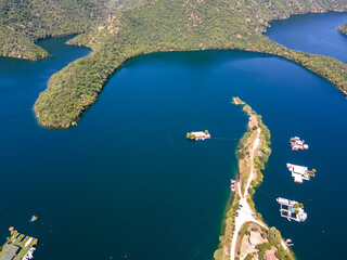 Aerial view of Vacha (Antonivanovtsi) Reservoir, Bulgaria