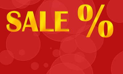 A banner announcing a sale. Text on a red background. An image for a project.
