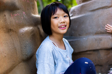 portrait of an Asian girl with a smile