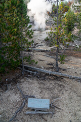 Sign for Arch Steam Vent in Yellowstone National Park