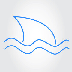 Shark icon isolated on gray background. Trendy shark icon in flat style. Shark icon template for app, ui and logo, vector illustration, eps 10