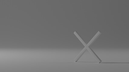 cross icon (symbol) - black and white (3D image)