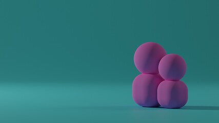 contacts icon (symbol) - colored (3D image)