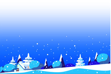 Naklejka premium 冬の街並みと雪の風景