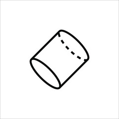 cylinder shape illustration vector graphic icon, Simple line, outline icon for ui and ux, website or mobile application
