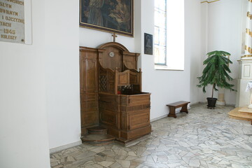 Konfesjonał. Konkatedra św. Aleksandra. Suwałki. Polska - Podlasie. © Rafa