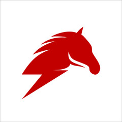 horse head with thunder bolt